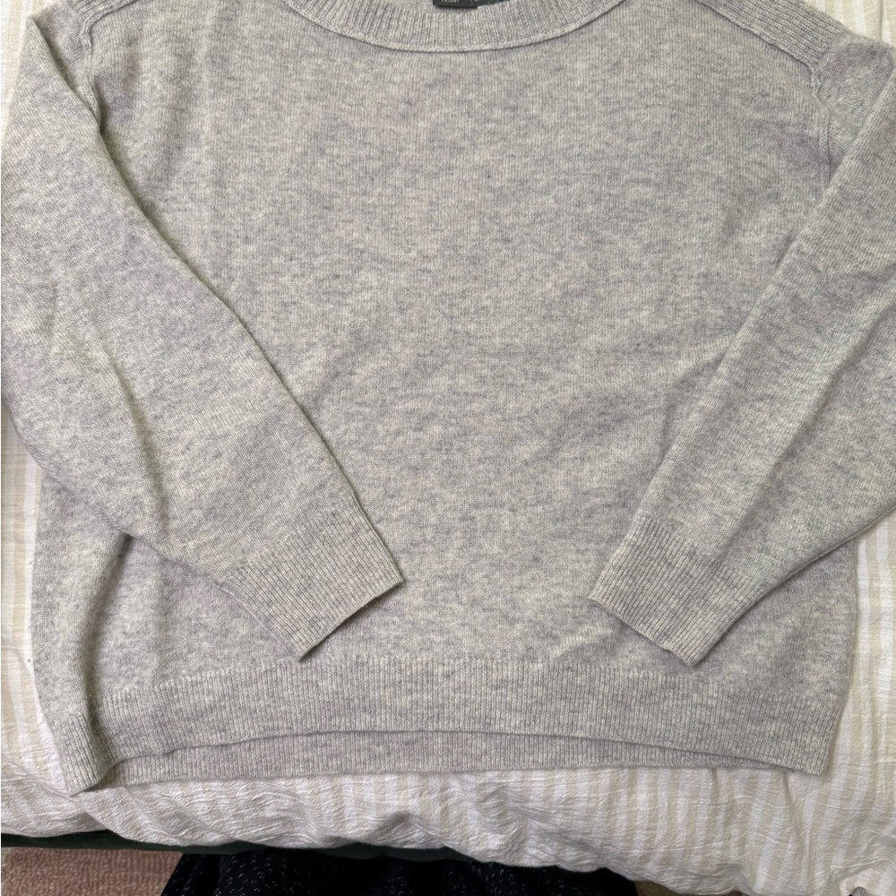 Anthropologie Light Gray Knit Sweater cashmere flaws see pics and description XS